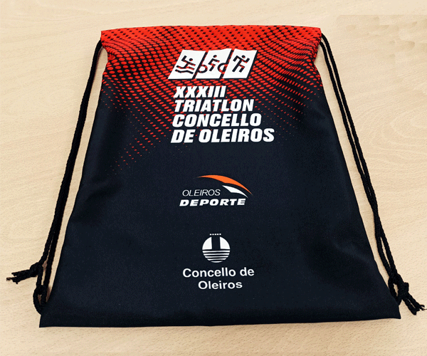 mochila tela cuerdas personalizada