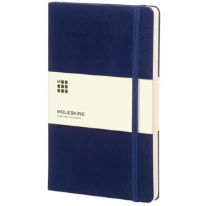 Libreta moleskine de tapa dura L rayada Azul prusiano